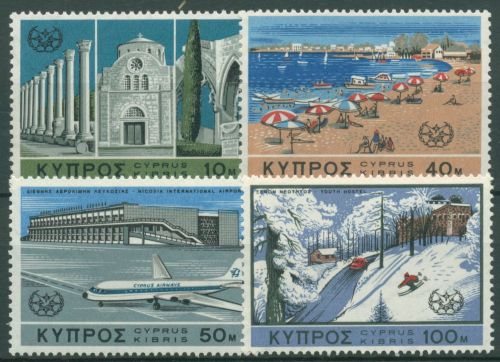 Zypern 1967 Jahr des Tourismus Strand Flughafen Berge 298/01 postfrisch