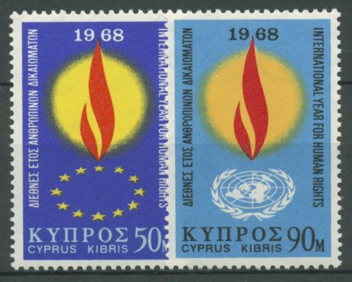 Zypern 1968 UNO Jahr der Menschenrechte 305/06 postfrisch