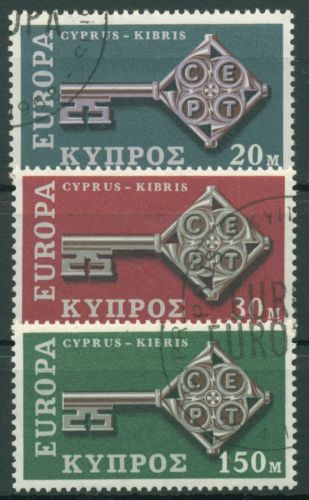 Zypern 1968 Europa CEPT Schlüssel 307/09 gestempelt