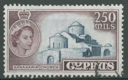 Zypern 1955 Königin Elisabeth II. Kirche Kanakaria 176 gestempelt