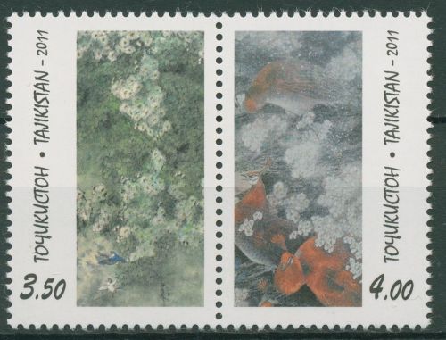 Tadschikistan 2011 Chinesische Gemälde Aprikosenblüten 577/78 A ZD postfrisch