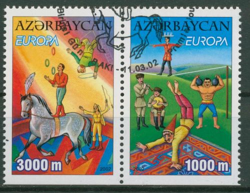 Aserbaidschan 2002 CEPT Zirkus 513/14 Du ZD gestempelt