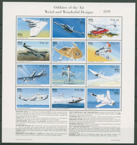 Palau 1996 Flugzeug-Konstruktionen 1142/53 ZD-Bogen postfrisch (SG40466)