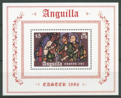 Anguilla 1986 Ostern Glasfenster Block 68 postfrisch (C64450)