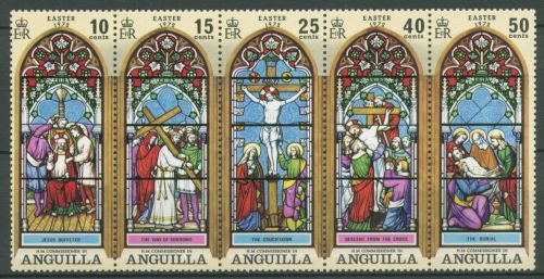 Anguilla 1972 Ostern Kirchenfenster 140/44 ZD postfrisch (C64452)
