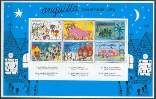 Anguilla 1976 Weihnachten Kinderzeichnngen Block 14 postfrisch (SG61902)