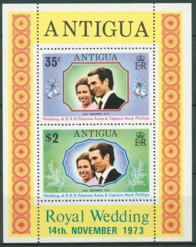 Antigua 1973 Prinzessin Anne & Marc Phillips Block 10 postfrisch (C63471)