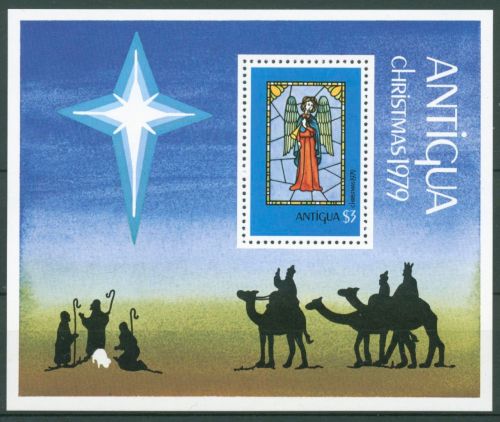 Antigua 1979 Weihnachten Glasmalerei Block 45 postfrisch (C64454)
