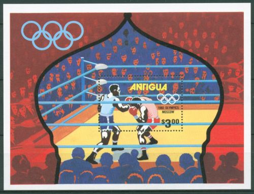 Antigua 1980 Olympische Sommerspiele Moskau Block 46 postfrisch (C63475)