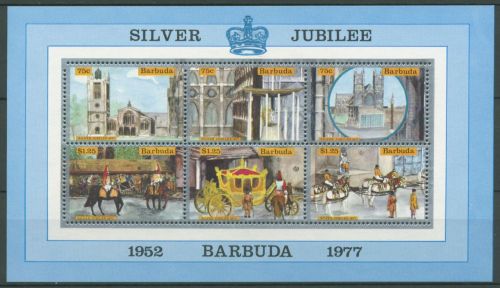 Barbuda 1977 25 Jahre Königin Elisabeth II. Block 22 postfrisch (C64511)