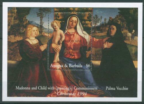 Barbuda 1995 Weihnachten Gemälde Block 241 postfrisch (C64523)