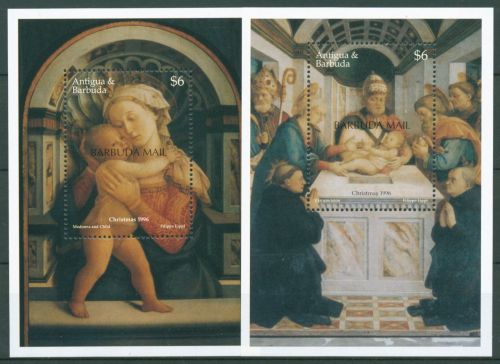 Barbuda 1997 Weihnachten Gemälde Block 269/70 postfrisch (C64524)