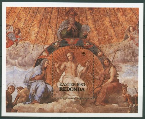 Antigua - Redonda 1983 Ostern Wandgemälde Block 20 postfrisch (C64527)