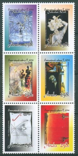 Aruba 2014 Gemälde Salvador Dali 785/90 ZD Zf postfrisch (C64536)