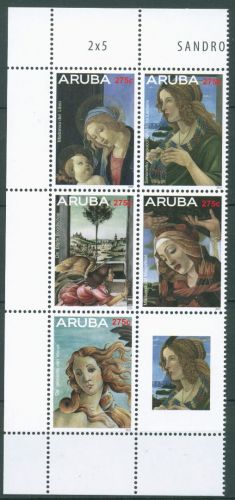 Aruba 2015 Gemälde Sandro Botticelli 868/72 ZD Zf postfrisch (C64537)