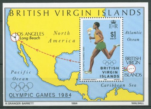Britische Jungferninseln 1984 Olympia Los Angeles Block 21 postfrisch (C63525)