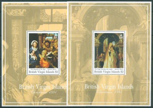 Britische Jungferninseln 1991 Weihnachten Gemälde Block 71/72 postfrisch(C64540)