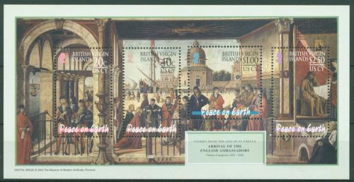 Britische Jungferninseln 2003 Weihnachten Gemälde Block 109 postfrisch (C64541)