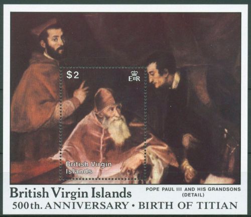 Britische Jungferninseln 1988 Gemälde Tizian Block 47 postfrisch (C64542)