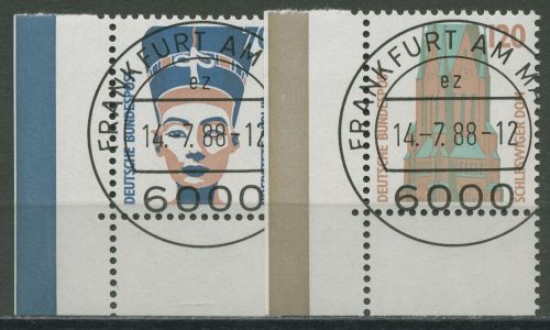 Bund 1988 Sehenswürdigkeiten SWK 1374/75 Ecke 3 gestempelt