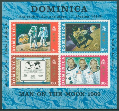 Dominica 1970 Apollo 11 Mondlandung Astronauten Block 2 postfrisch (C63531)