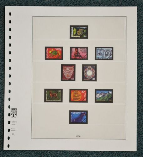 LINDNER-T Vordruckblätter Schweiz 1976/84 gebraucht (Z456)