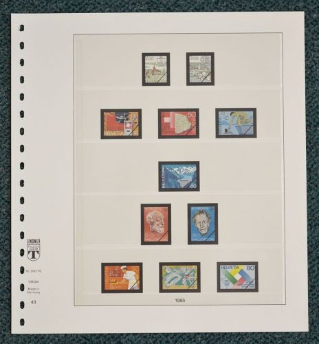 LINDNER-T Vordruckblätter Schweiz 1985/94 gebraucht (Z457)