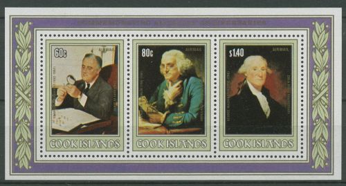 Cook-Inseln 1982 George Washington B. Franklin Block 126 postfrisch (C41998)