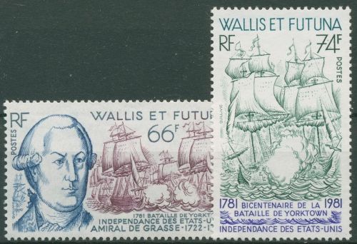 Wallis und Futuna 1981 Seeschlacht vor der Chesapeake-Bucht 400/01 postfrisch
