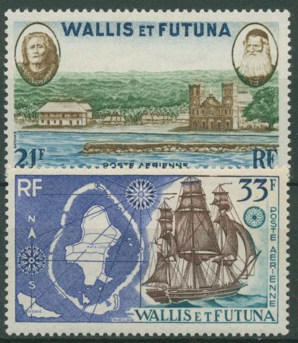 Wallis und Futuna 1960 Mata-Utu Landkarte Segelschiff 190/91 postfrisch