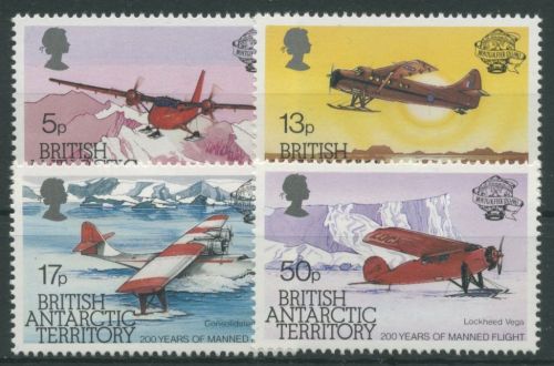 Britische Antarktis 1983 200 Jahre Luftfahrt Flugzeuge 104/07 postfrisch