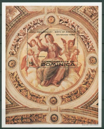 Dominica 1983 Weihnachten Gemälde Raffael Block 85 postfrisch (C64549)