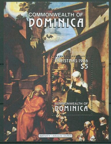Dominica 1986 Weihnachten Gemälde A.Dürer Block 114 postfrisch (C64551)
