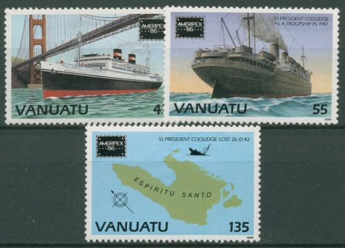 Vanuatu 1986 AMERIPEX Chicago Schiffe 725/27 postfrisch