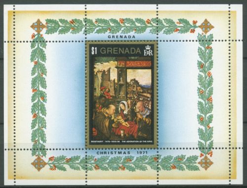 Grenada 1972 Weihnachten Gemälde Block 20 postfrisch (C64594)