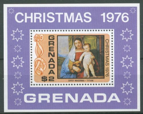 Grenada 1976 Weihnachten Gemälde Block 61 postfrisch (C64600)