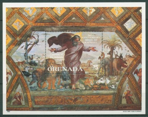 Grenada 1983 Gemälde Die Erschaffung der Tiere Block 113 postfrisch (C64603)