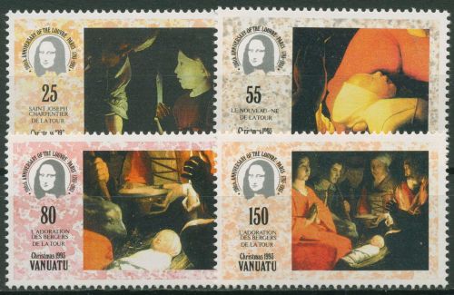 Vanuatu 1993 Weihnachten 200 Jahre Louvre-Museum Gemälde 939/42 postfrisch
