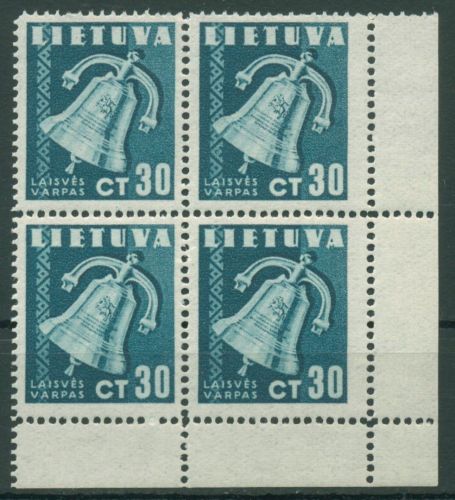 Litauen 1940 Frieden 441 Viererblock postfrisch
