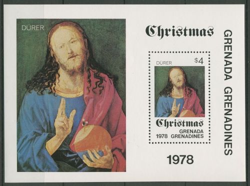 Grenada-Grenadinen 1978 Weihnachten Gemälde A. Dürer Block 40 postfr. (C94414)