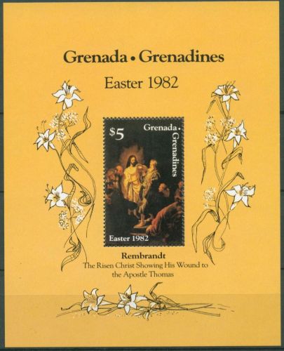 Grenada-Grenadinen 1982 Ostern Gemälde Block 67 postfrisch (C64665)