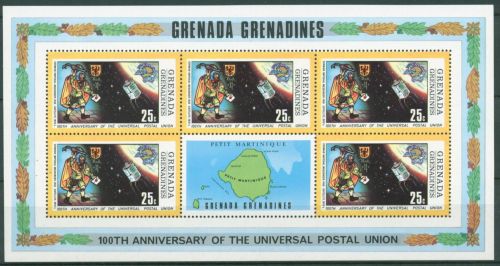 Grenada-Grenadinen 1974 UPU Postläufer Satellit 27 K postfrisch (C64714)