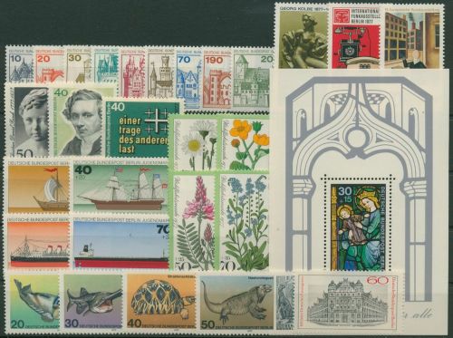 Berlin Jahrgang 1977 komplett (532/60, Block 6) postfrisch (G6466)