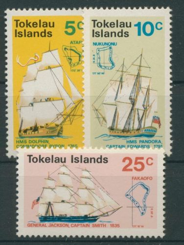 Tokelau 1970 Segelschiffe Entdeckung der Inseln 15/17 postfrisch