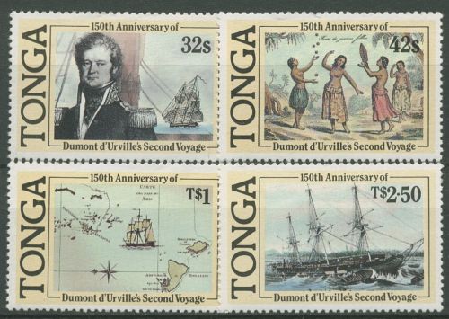 Tonga 1987 Forschungsreise von Dunont D'Urville Schiffe 977/80 postfrisch