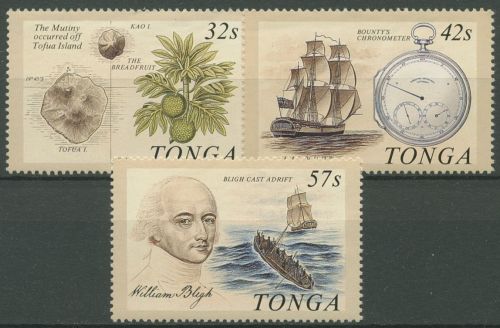 Tonga 1989 200 J. Meuterei auf der Bounty Schiff 1069/71 postfrisch