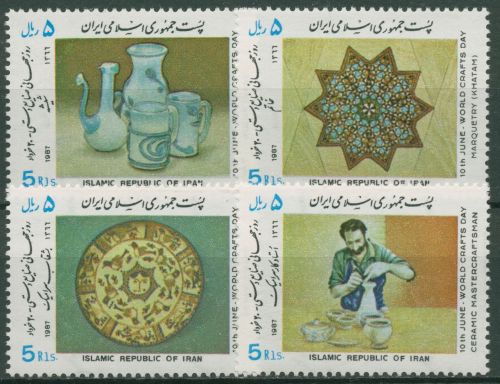 Iran 1987 Internationaler Tag des Kunsthandwerkes Töpferei 2219/22 postfrisch
