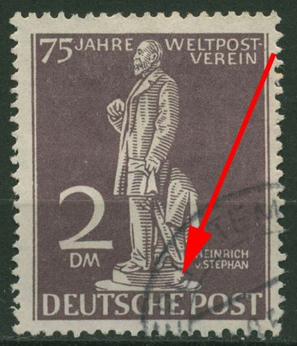 Berlin 1949 75 Jahre Weltpostverein mit Plattenfehler 41 II gestempelt