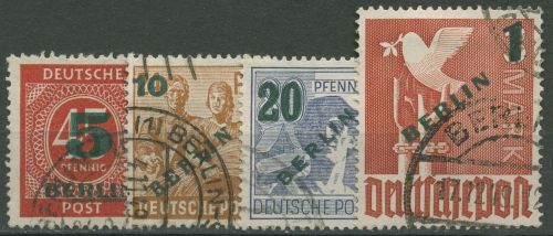Berlin 1949 Grünaufdruck 64/67 gestempelt geprüft