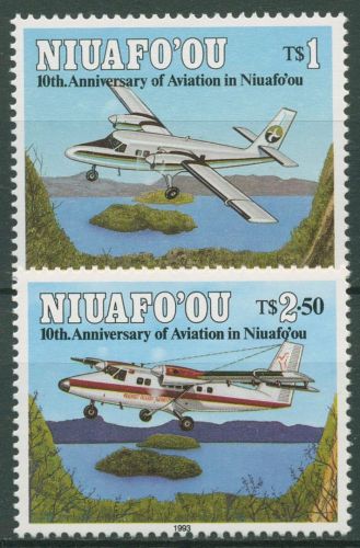 Niuafo'ou 1993 10 Jahre Flugverbindung nach Niuafo'ou Flugzeug 243/44 postfrisch